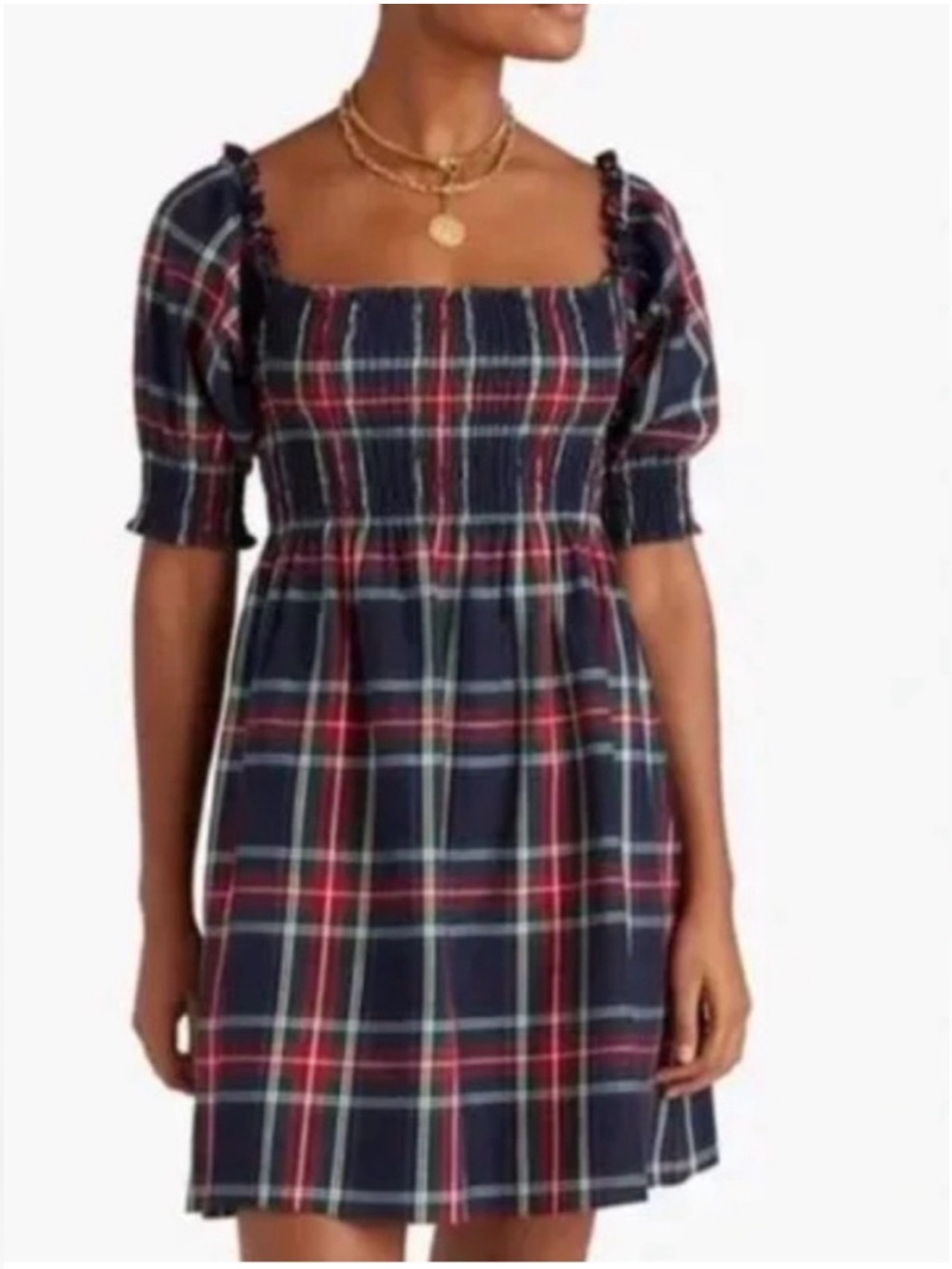 Hill House Home Athena Nap Dress in Iris Tartan— Womens Small